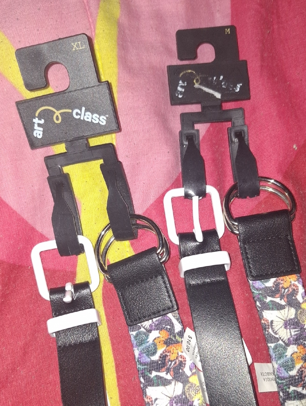 art class Black Floral Accent Kids Belt Duo